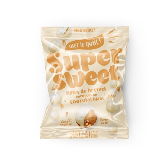 Billes Bretzels Enrobées au Chocolat Blanc SUPERSWEET