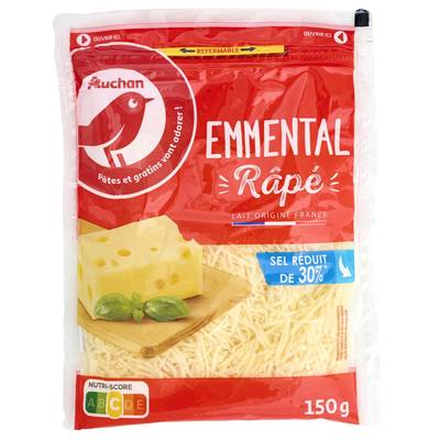 Auchan Emmental râpé Sel Réduit, 150g