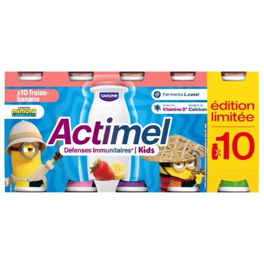 Yaourts à boire fraise banane ACTIMEL