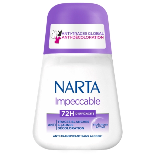 Déodorant Bille Impeccable 72H Anti-Traces Anti-Décoloration Fraîcheur Active NARTA