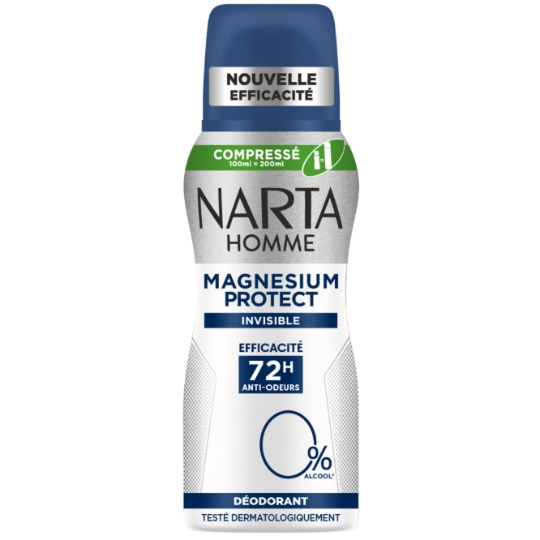 Déodorant Compressé pour Homme Magnesium Protect Invisible 72H Anti-Odeurs NARTA HOMME