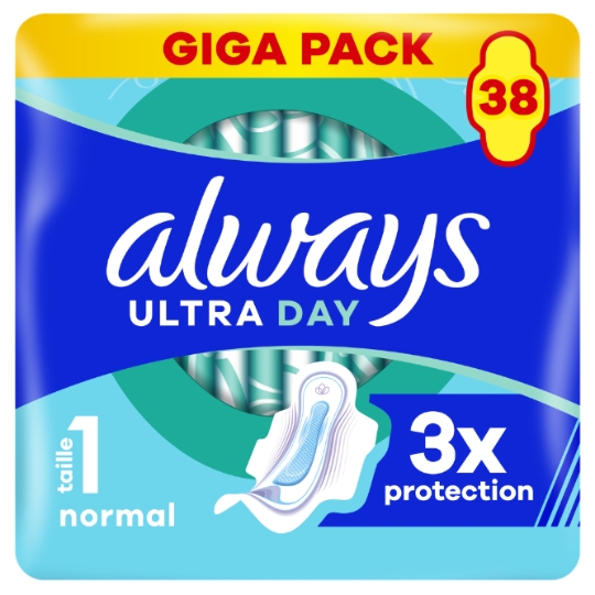 Serviettes Hygiéniques Avec Ailettes Normal Taille 1 Ultra Day ALWAYS
