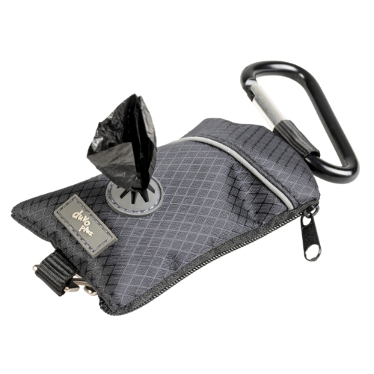 Distributeur de Sacs Ramasse-Crottes en Nylon 6x20x1,5cm Noir DUVOPLUS