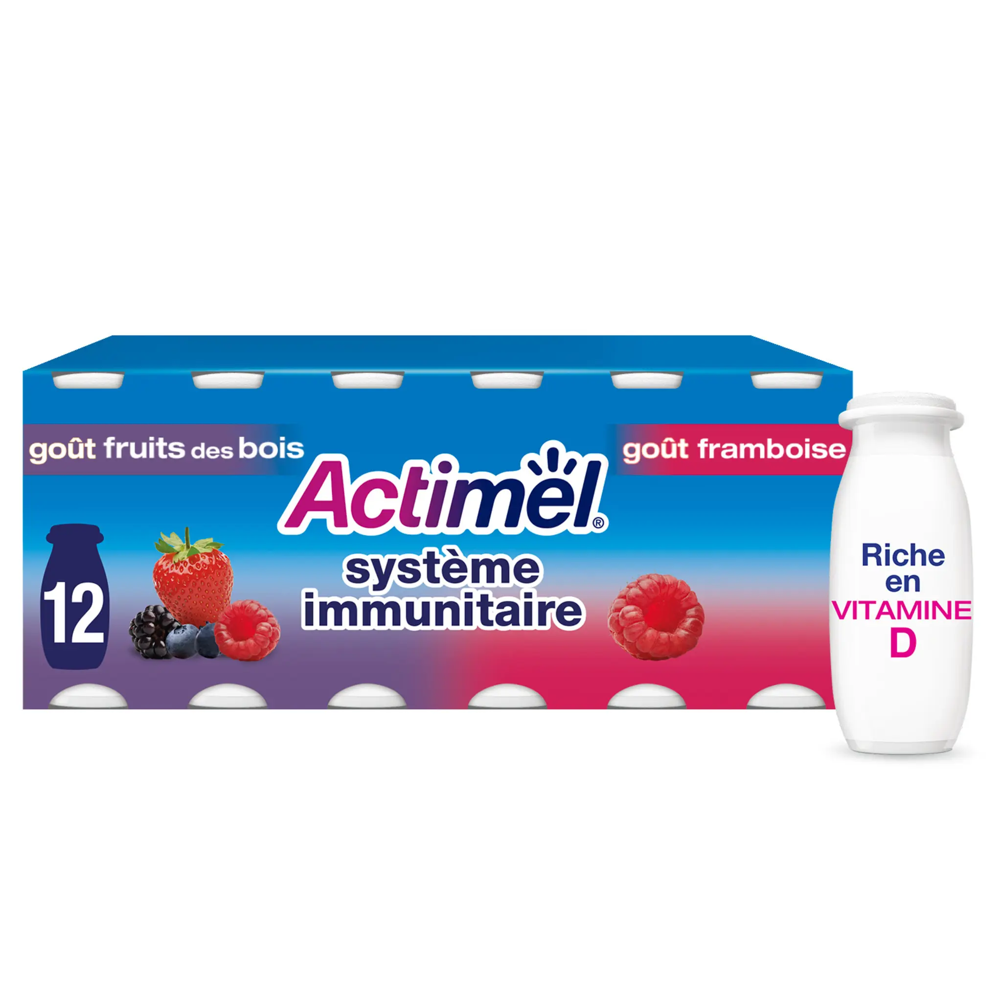 ACTIMEL Yaourt à boire aromatisé framboise fruits des bois