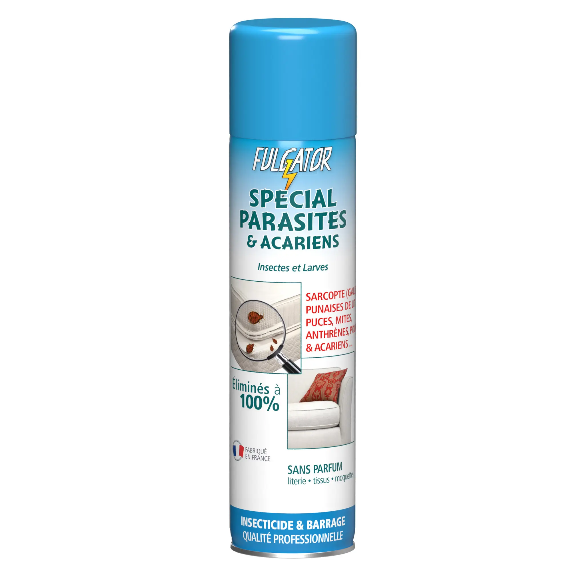 FULGATOR Aérosol anti-parasites et acariens sans odeur