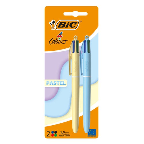 Bic Stylo 4 Couleurs Pastel x2