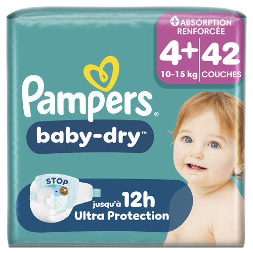 Pampers Baby-Dry Taille 4 - 10kg 15kg – x42 Couches