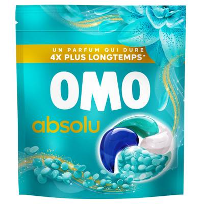Omo Lessive Capsules Pods Absolu Fraîcheur Insolente, 22 capsules
