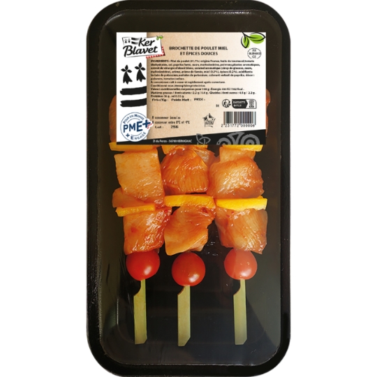Brochettes de Poulet Miel et Epices Douces CHARCUTERIE DU BLAVET