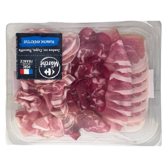 Planche Apéritive de Porc : Jambon Sec, Coppa, Pancetta CARREFOUR LE MARCHE