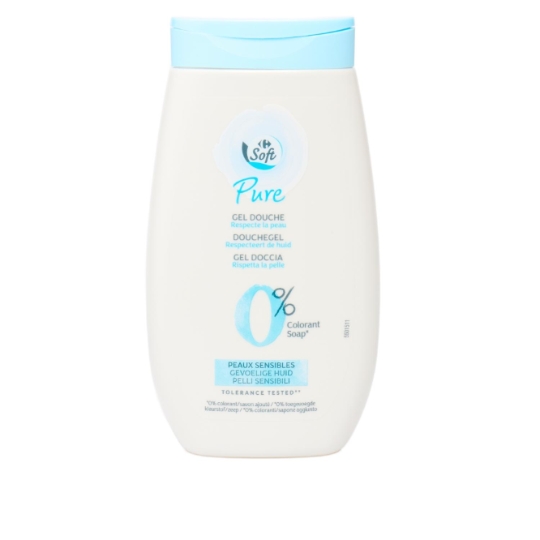Gel douche Pure, Peaux Sensibles, 0% Colorant, 0% Savon Ajouté, Tolérance Testée CARREFOUR SOFT