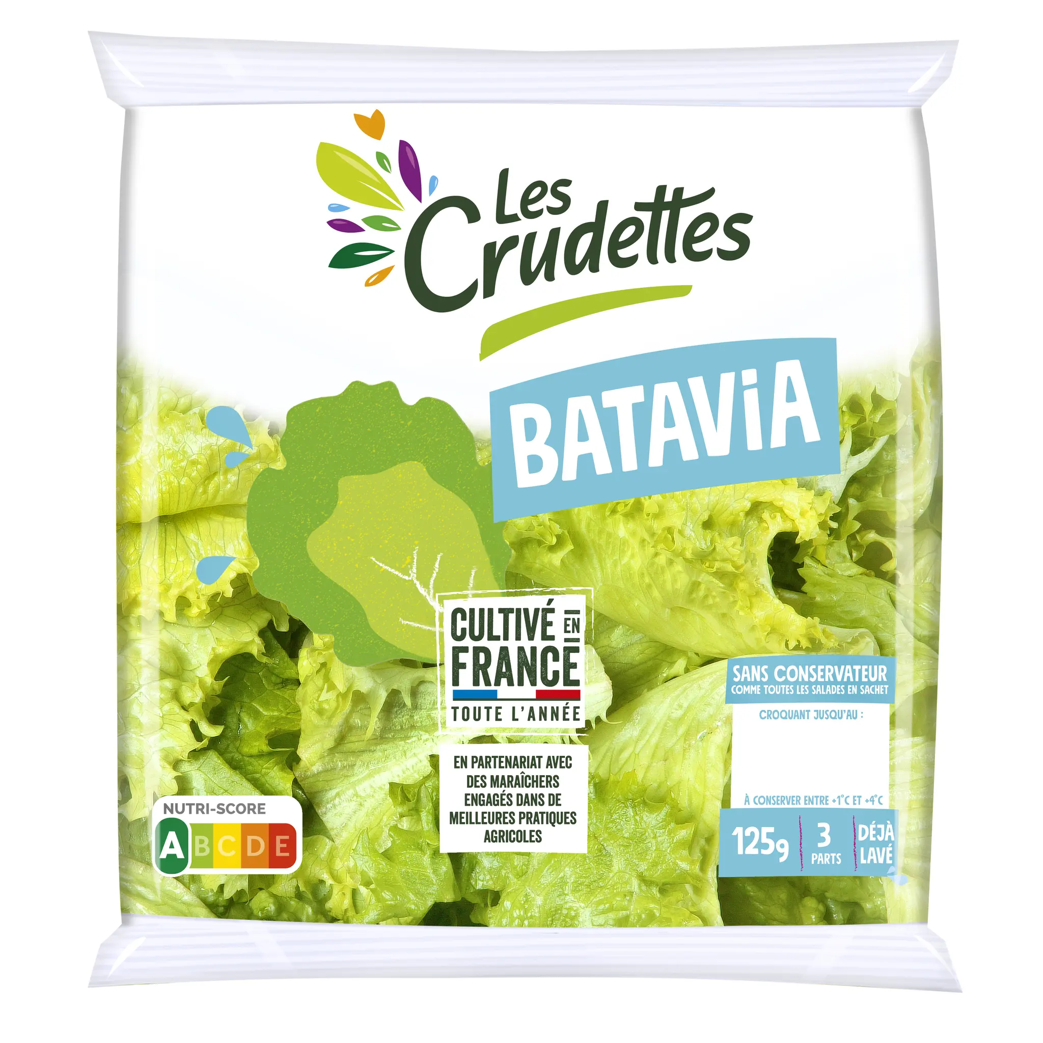 LES CRUDETTES Batavia Salade déjà lavé