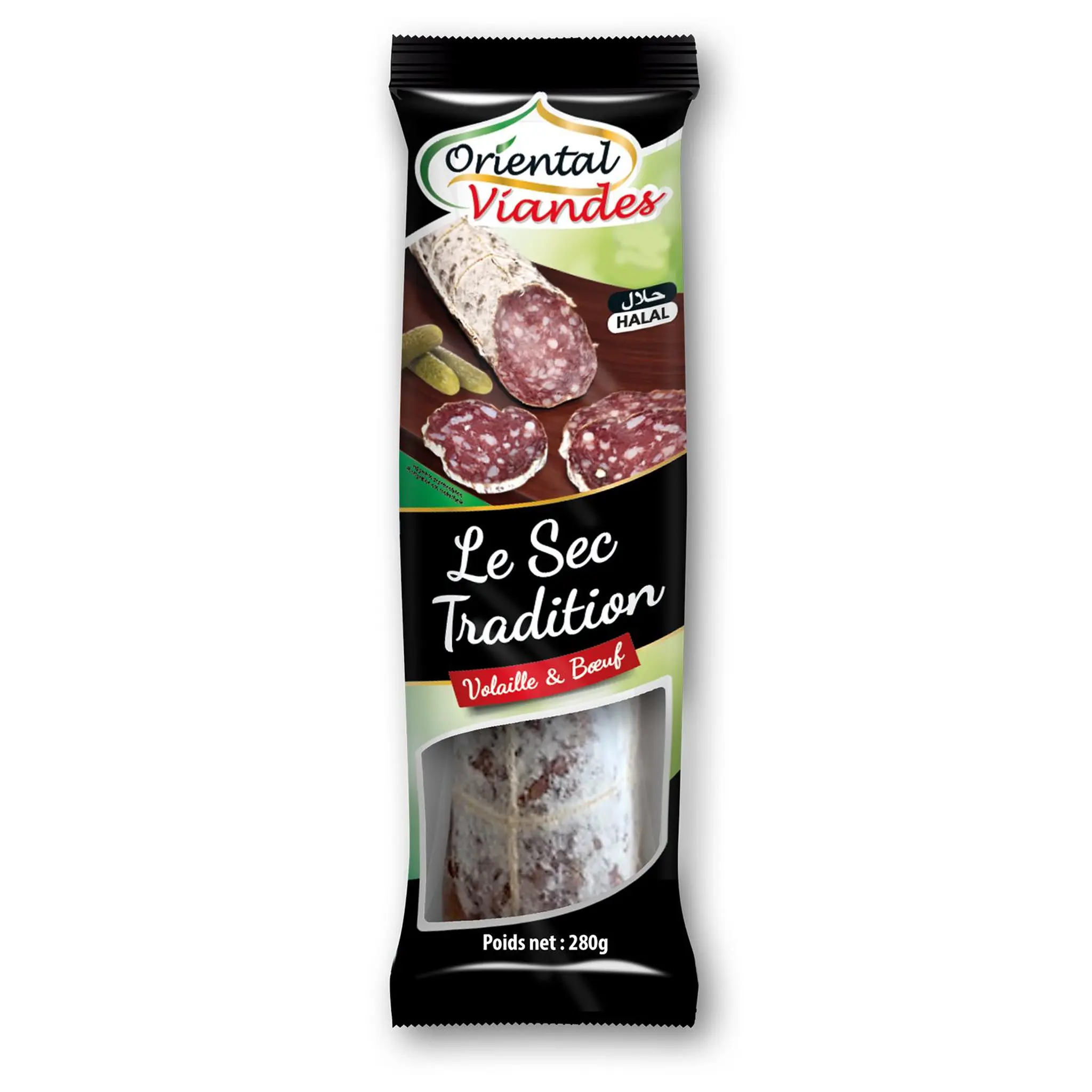 ORIENTAL VIANDES Le saucisson sec entier tradition volaille bœuf halal