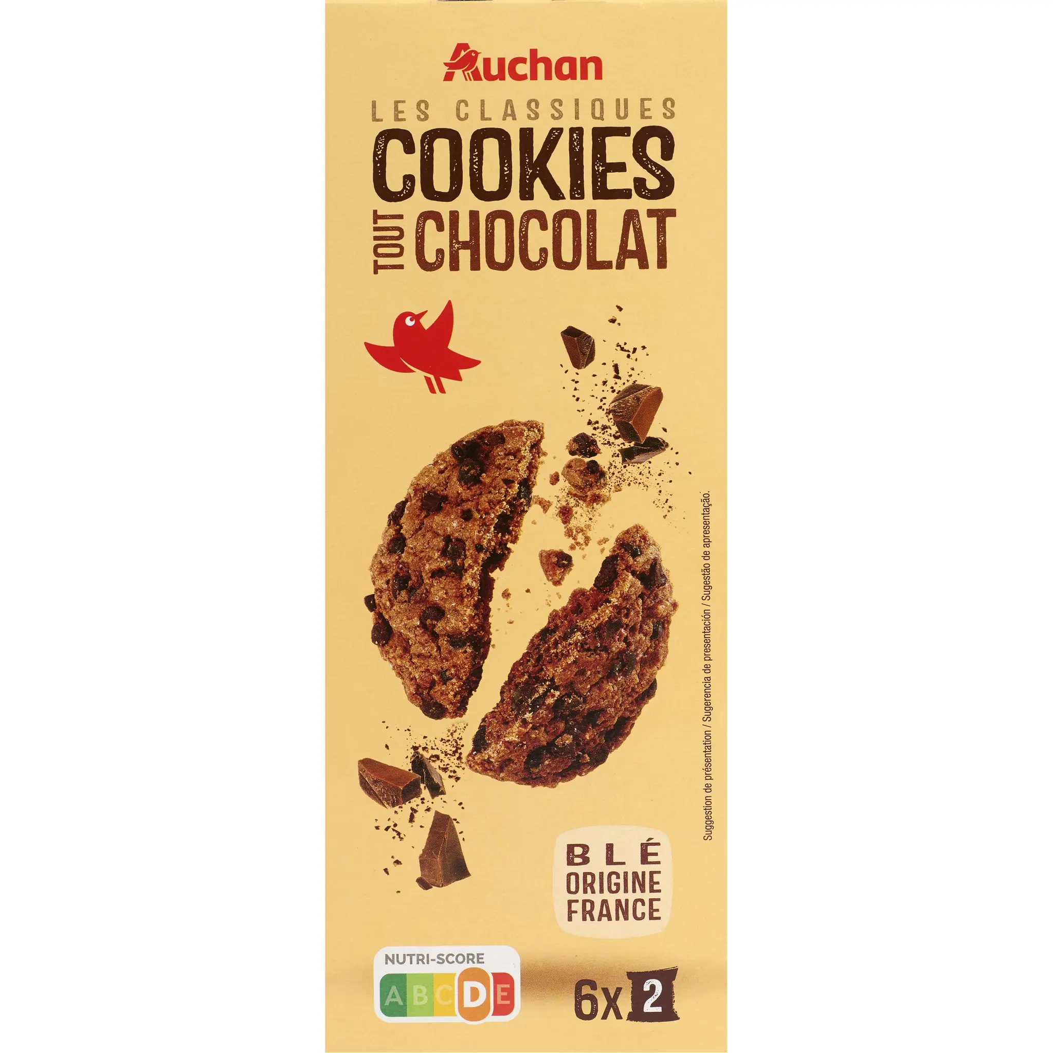 AUCHAN Cookies tout chocolat