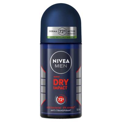Nivea Men Déodorant bille dry impact 72h, 50ml