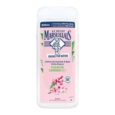 Le Petit Marseillais Crème de douche et bain fleur de cerisier bio, 650ml