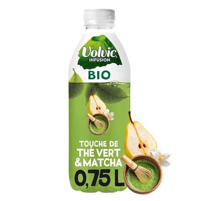 Volvic Eau infusée thé vert matcha bio, 75cl