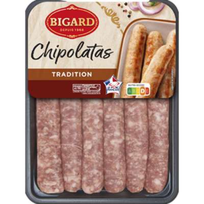 Chipolatas supérieur, Bigard (x 6, 330 g)