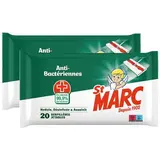 St-Marc Serpillières jetables antibactérienne, Lot de 2x20 Serpillières