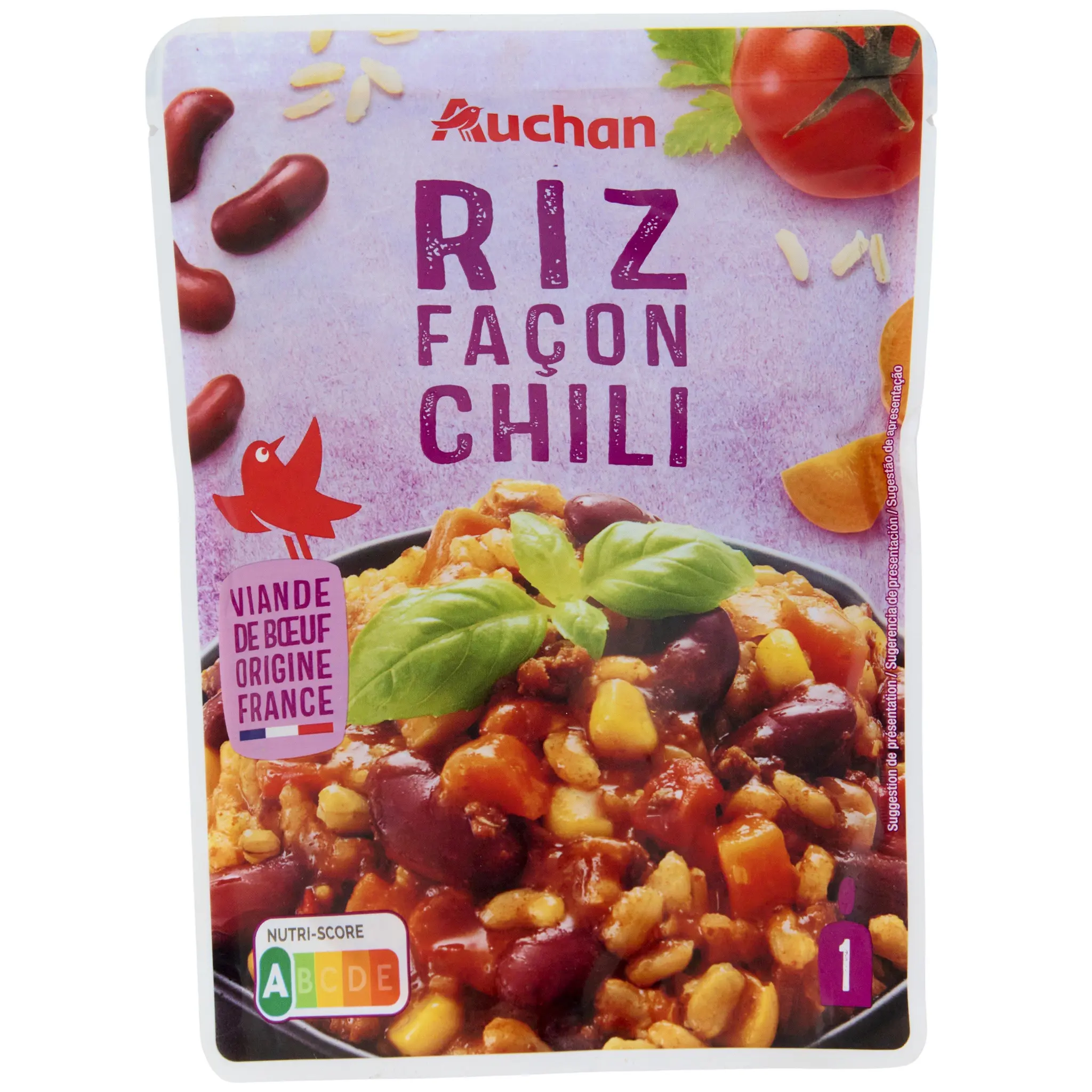 AUCHAN Riz façon chili sachet express