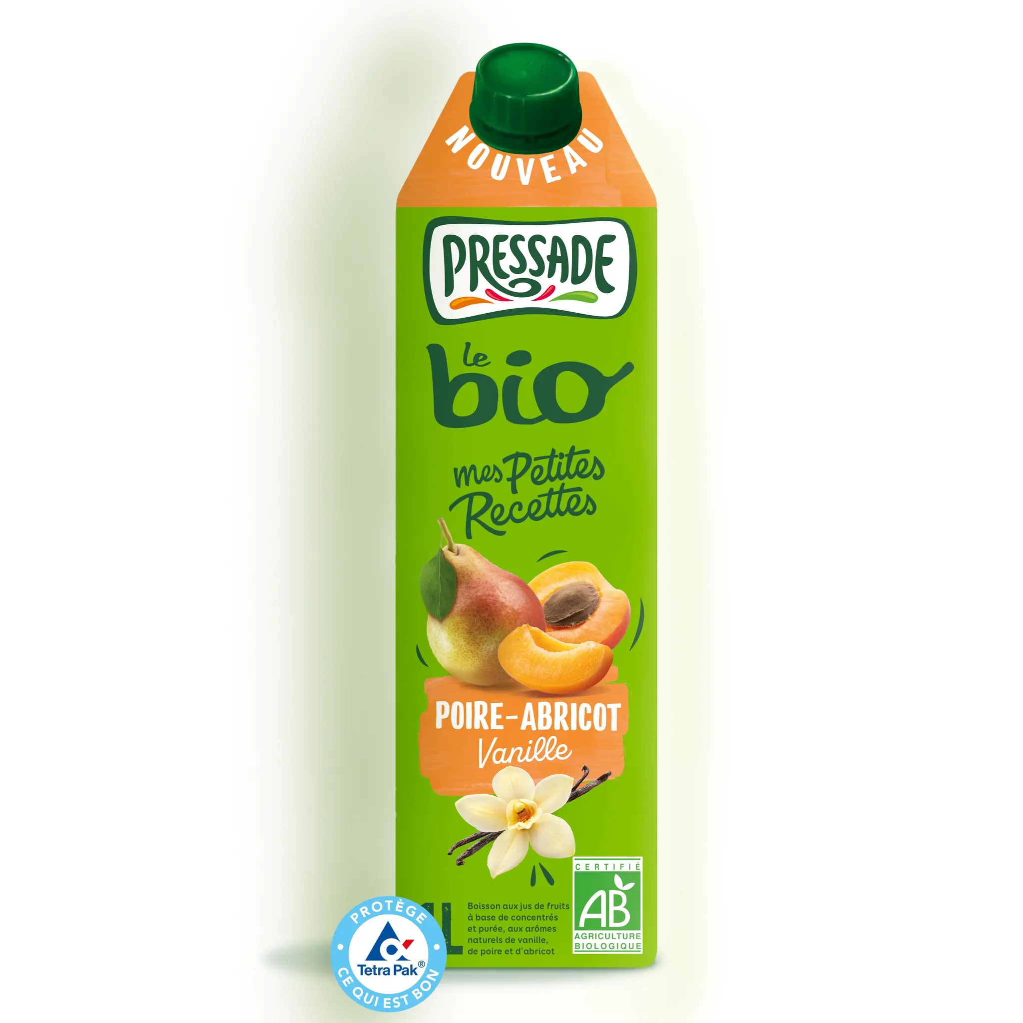PRESSADE Boisson au jus de poire abricot et vanille bio