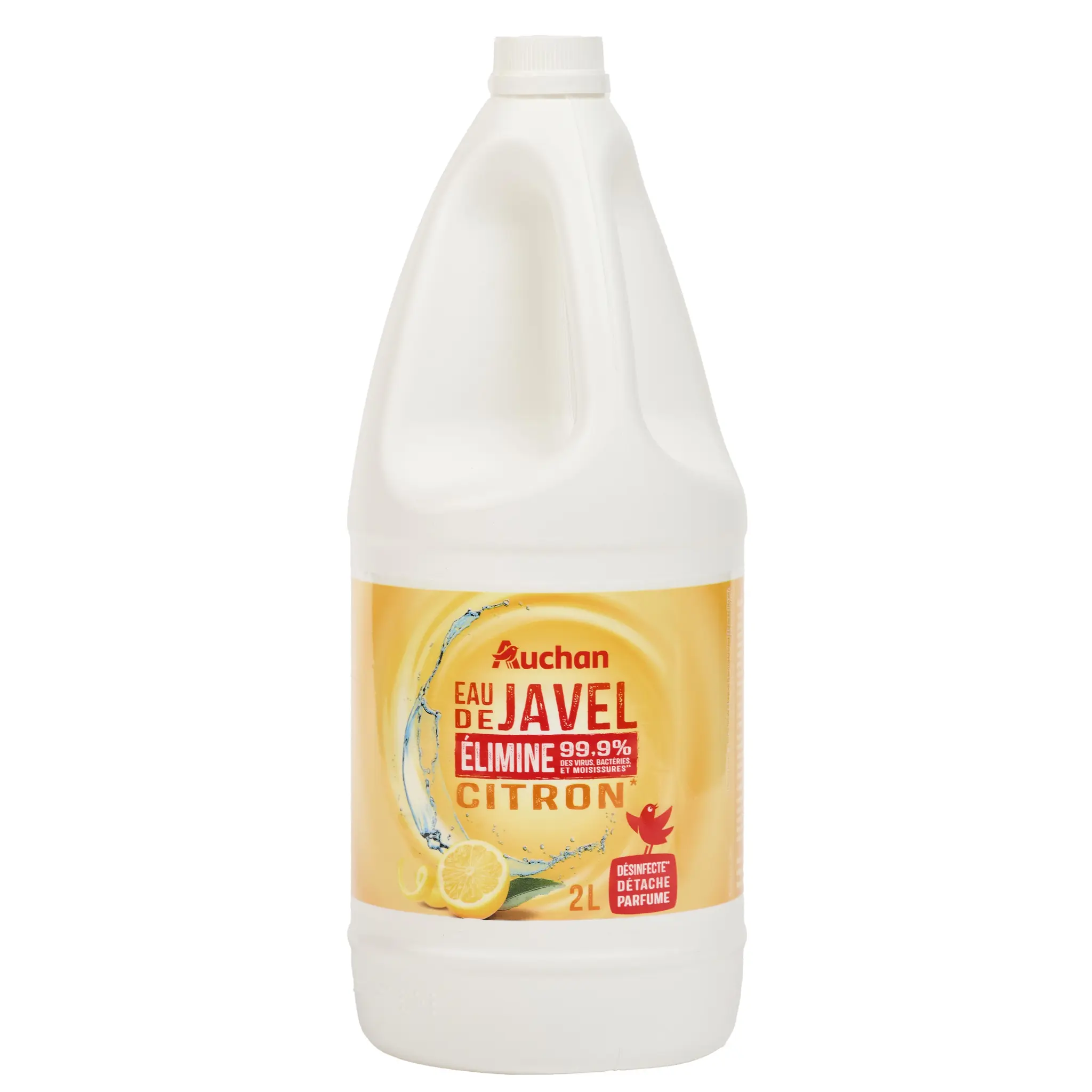 AUCHAN Eau de javel désinfectant 2.6% chlore actif citron