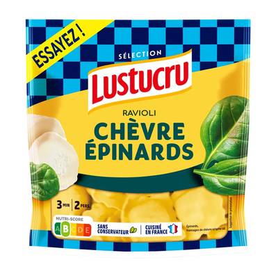 Lustucru Ravioli au chèvre et épinards, 2 parts - 250g