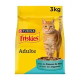 Purina - Friskies Croquettes Poisson et Légumes pour Chat Adulte, 3kg