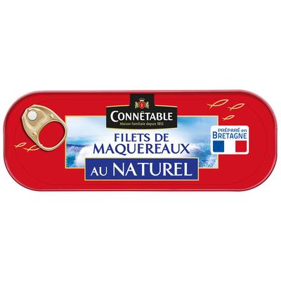 Connetable Filets de Maquereaux au Naturel en conserve, 79g