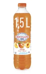 Eau aromatisée pêche, Cristaline (1,5 L)