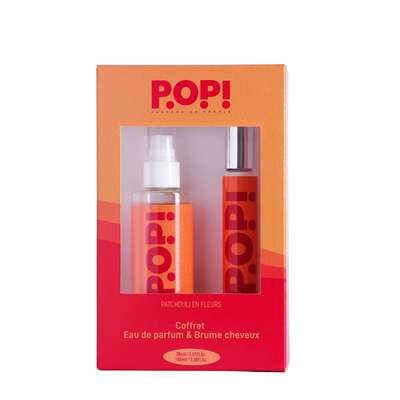 Coffret eau de parfum & brume cheveux patchouli en fleurs, POP!