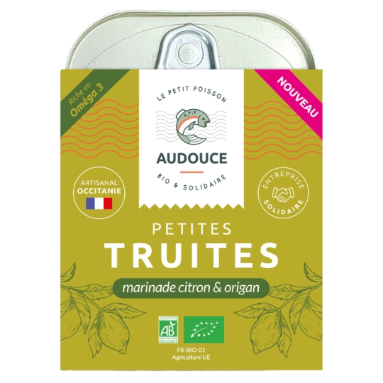 Petites Truites Marinade Citron et Origan Bio AUDOUCE