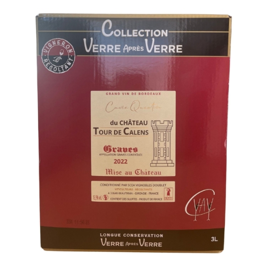 Vin Rouge AOC Graves Cuvée Quentin CHATEAU TOUR DE CALENS