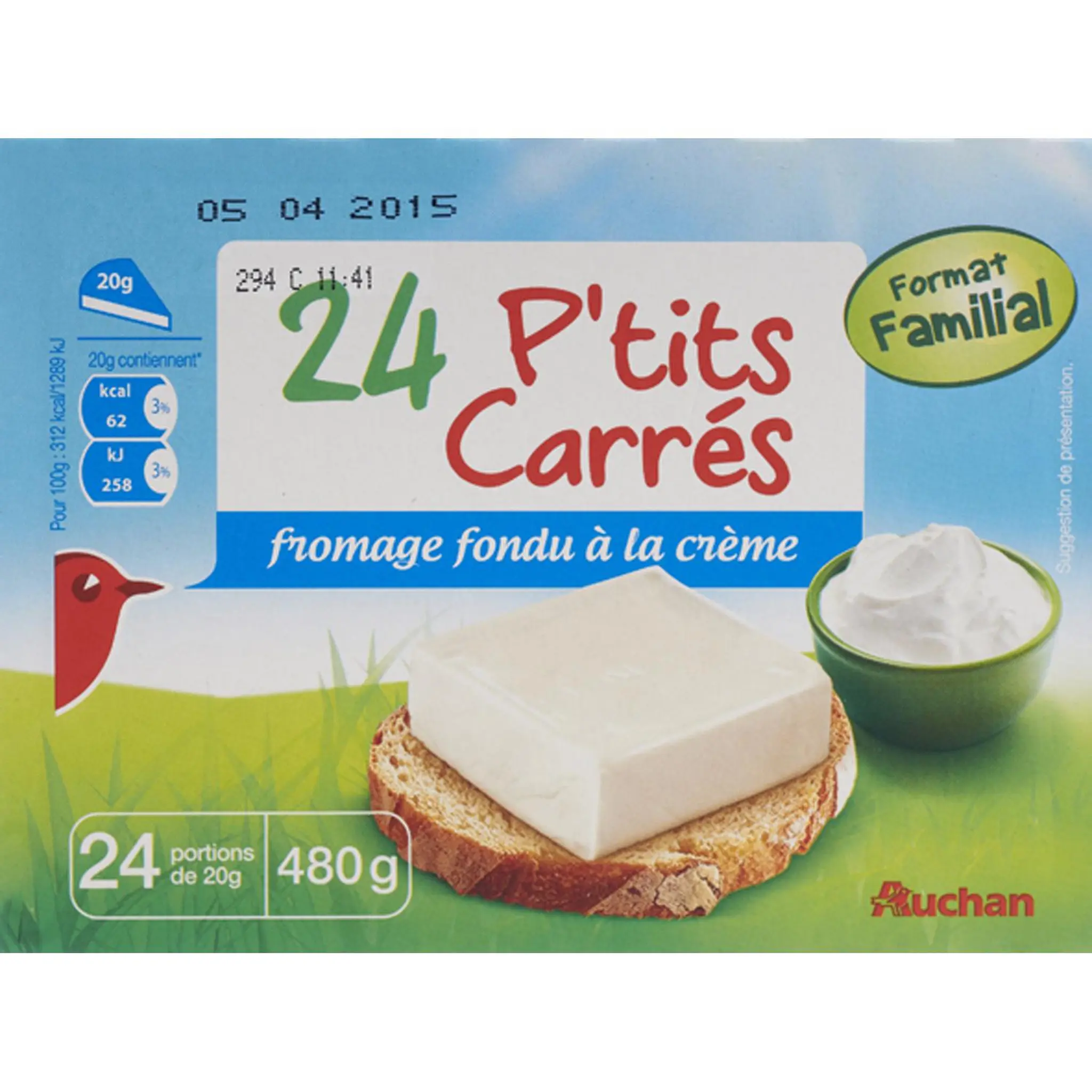 AUCHAN Fromage fondu en portion