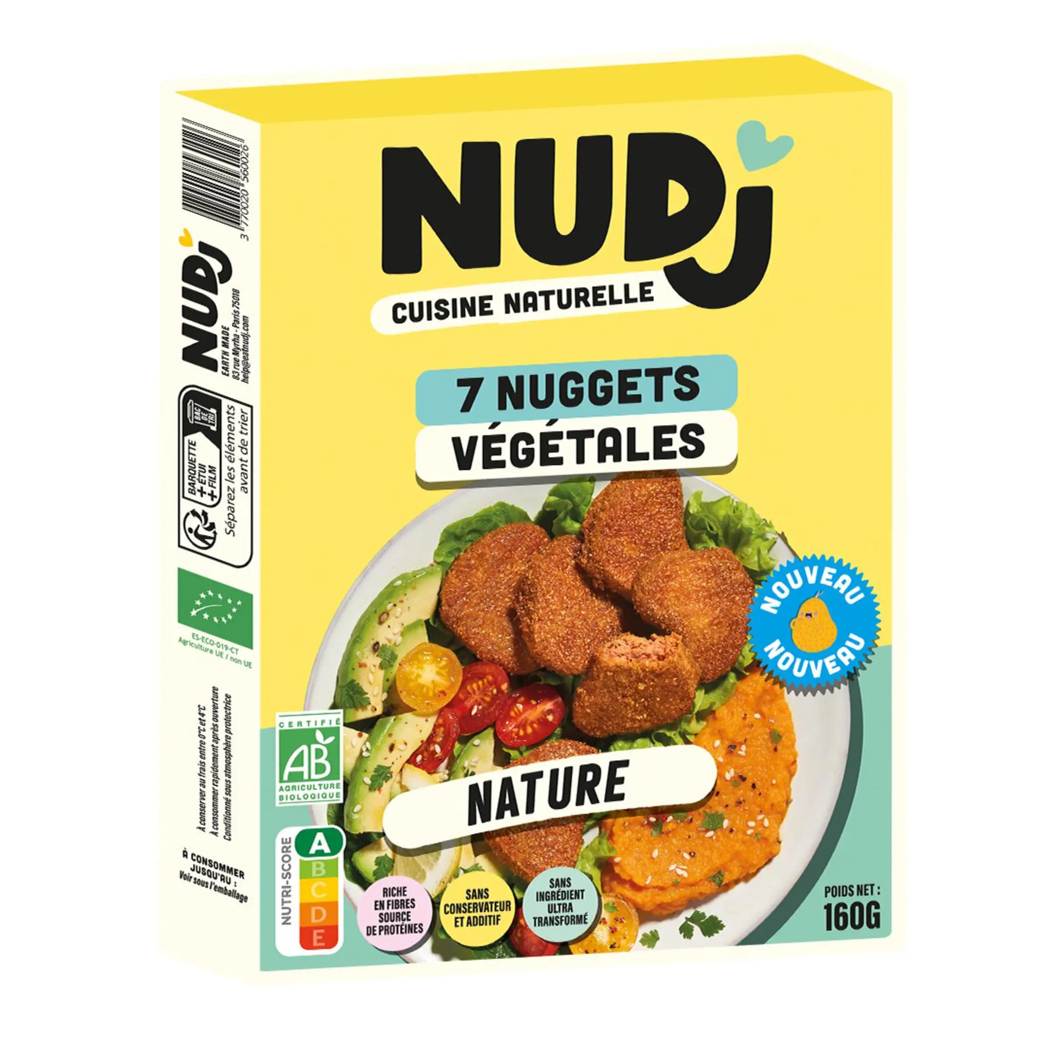 NUDJ Nuggets végétales bio nature