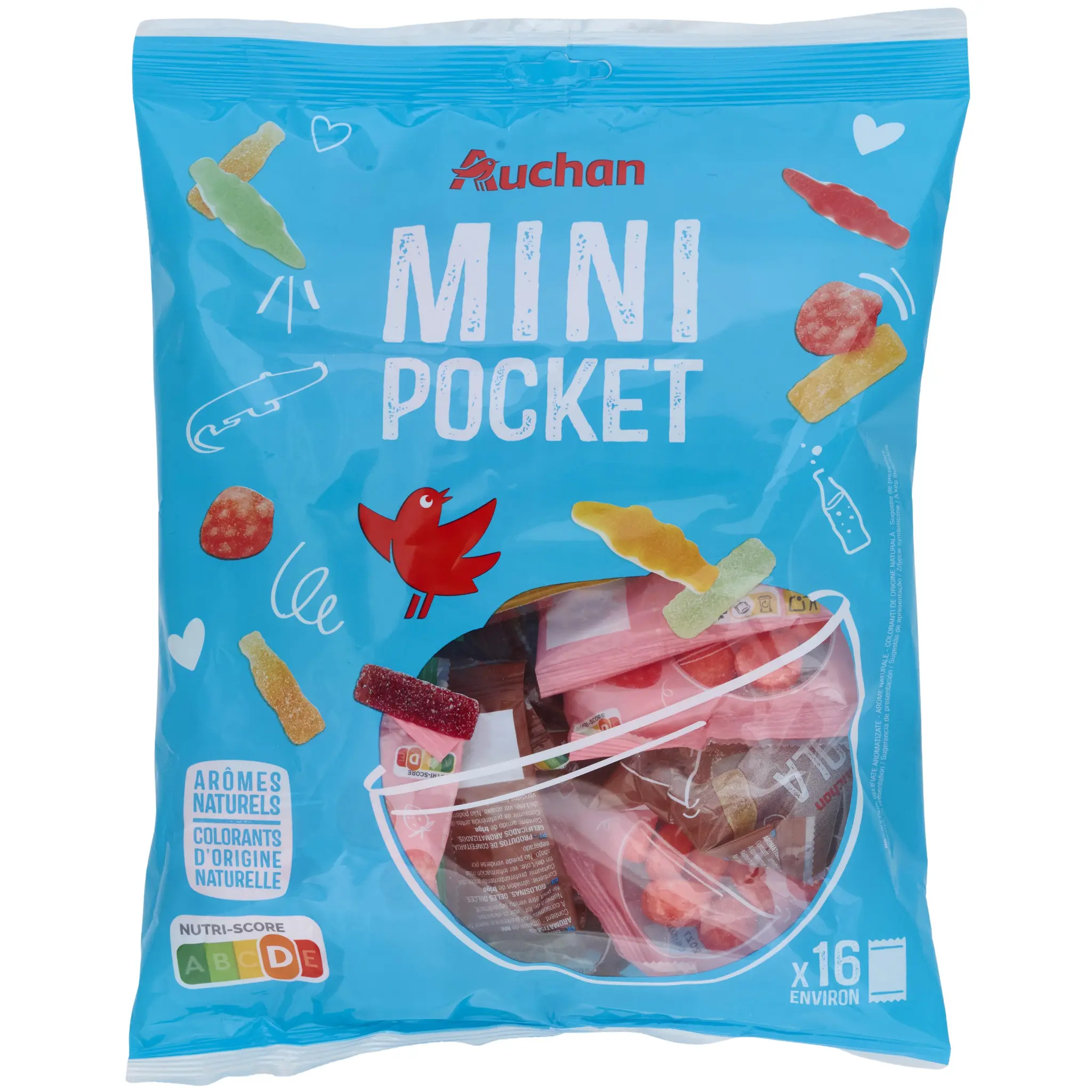 AUCHAN Mini Pocket assortiment de bonbons
