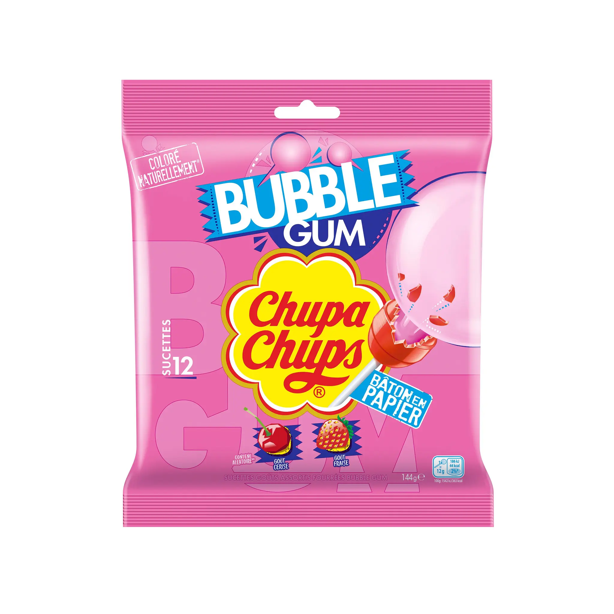 CHUPA CHUPS Sucettes fourrées goût fraise et cerise