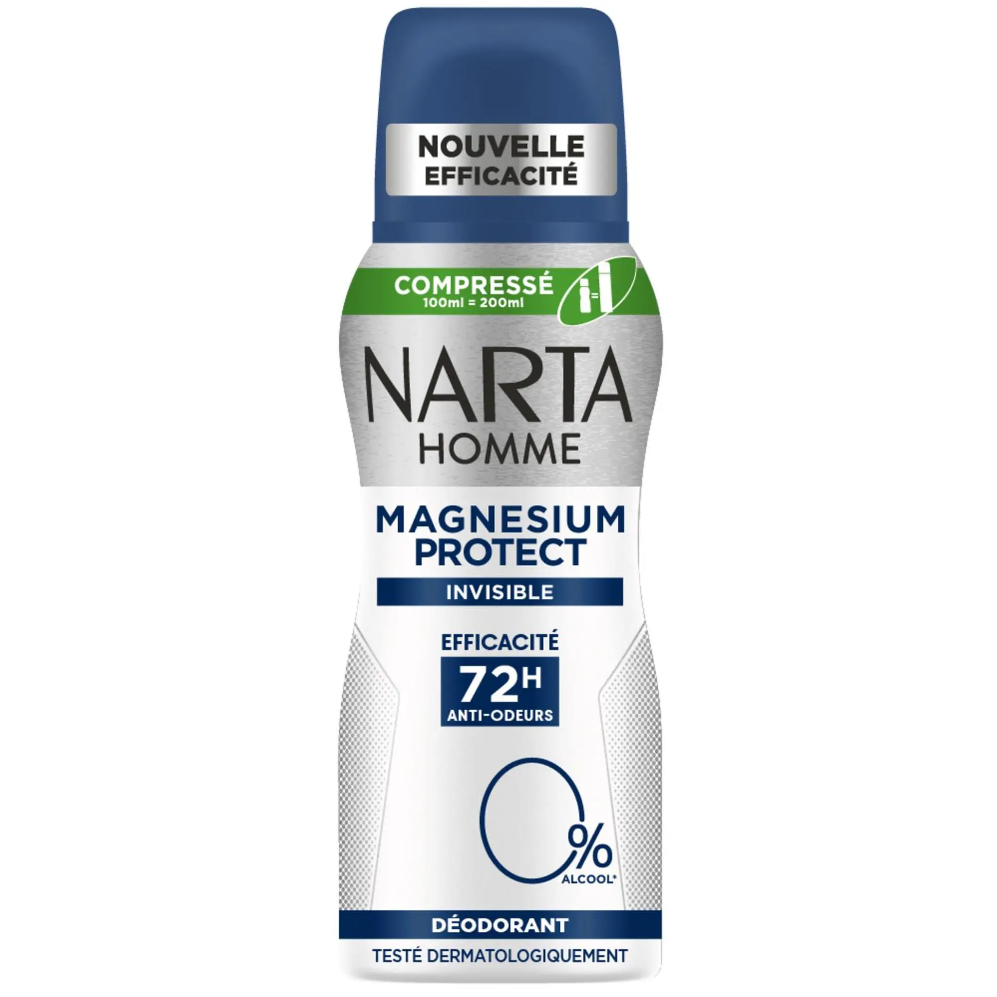 NARTA Homme Déodorant spray compressé magnesium protect invisible 72H