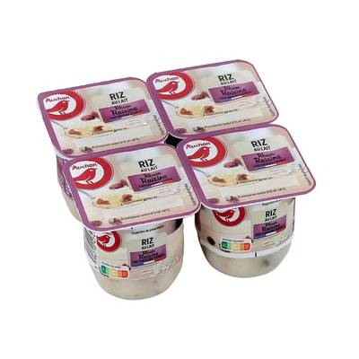 Auchan Riz au lait rhum raisins, 4x115g