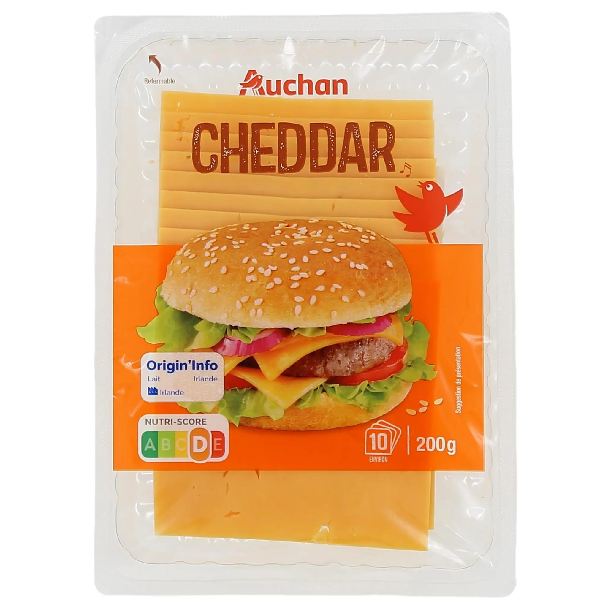 AUCHAN Cheddar en tranches