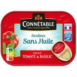 CONNETABLE Sardines sans huile sauce tomate et basilic