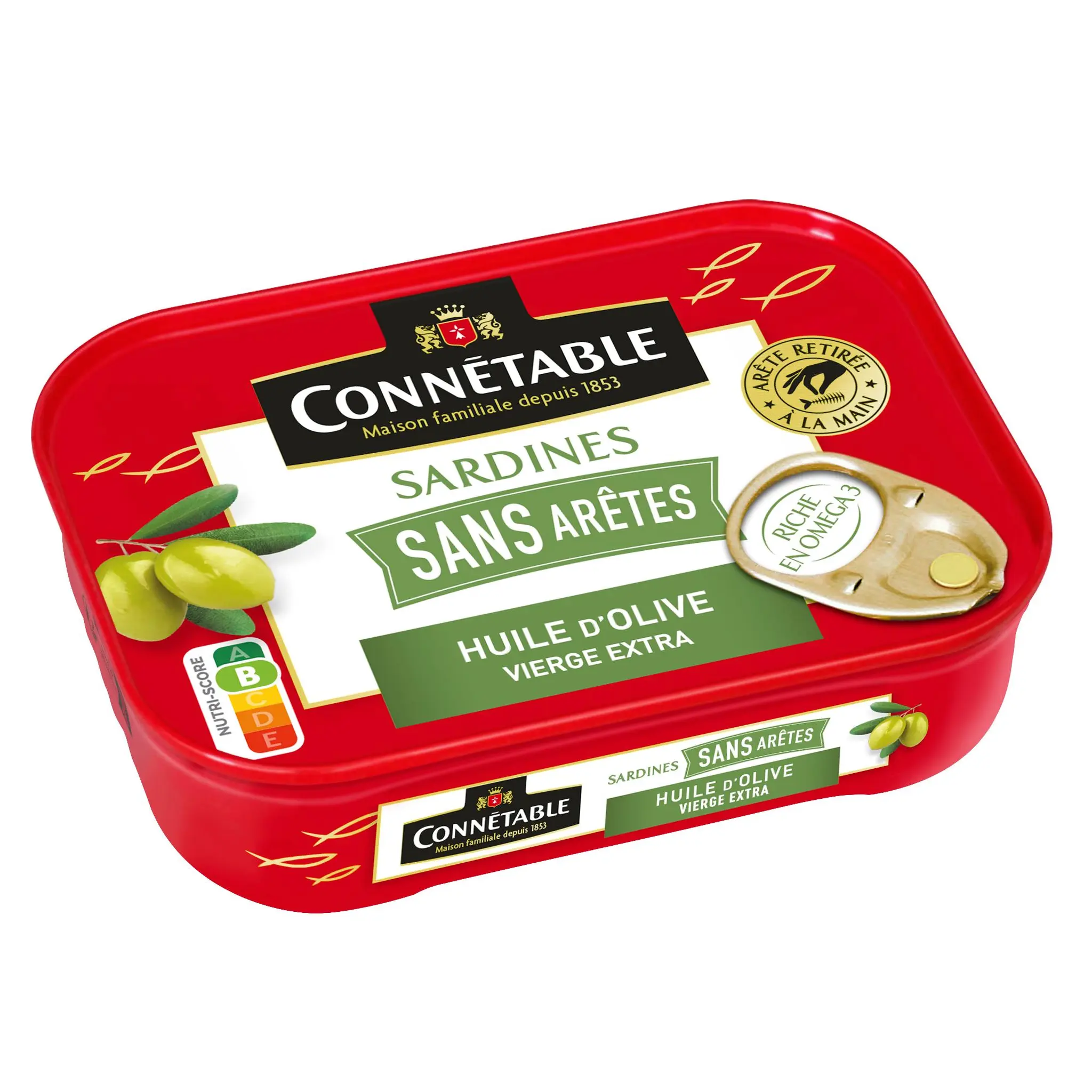 CONNETABLE Sardines sans arêtes à l'huile d'olive vierge extra