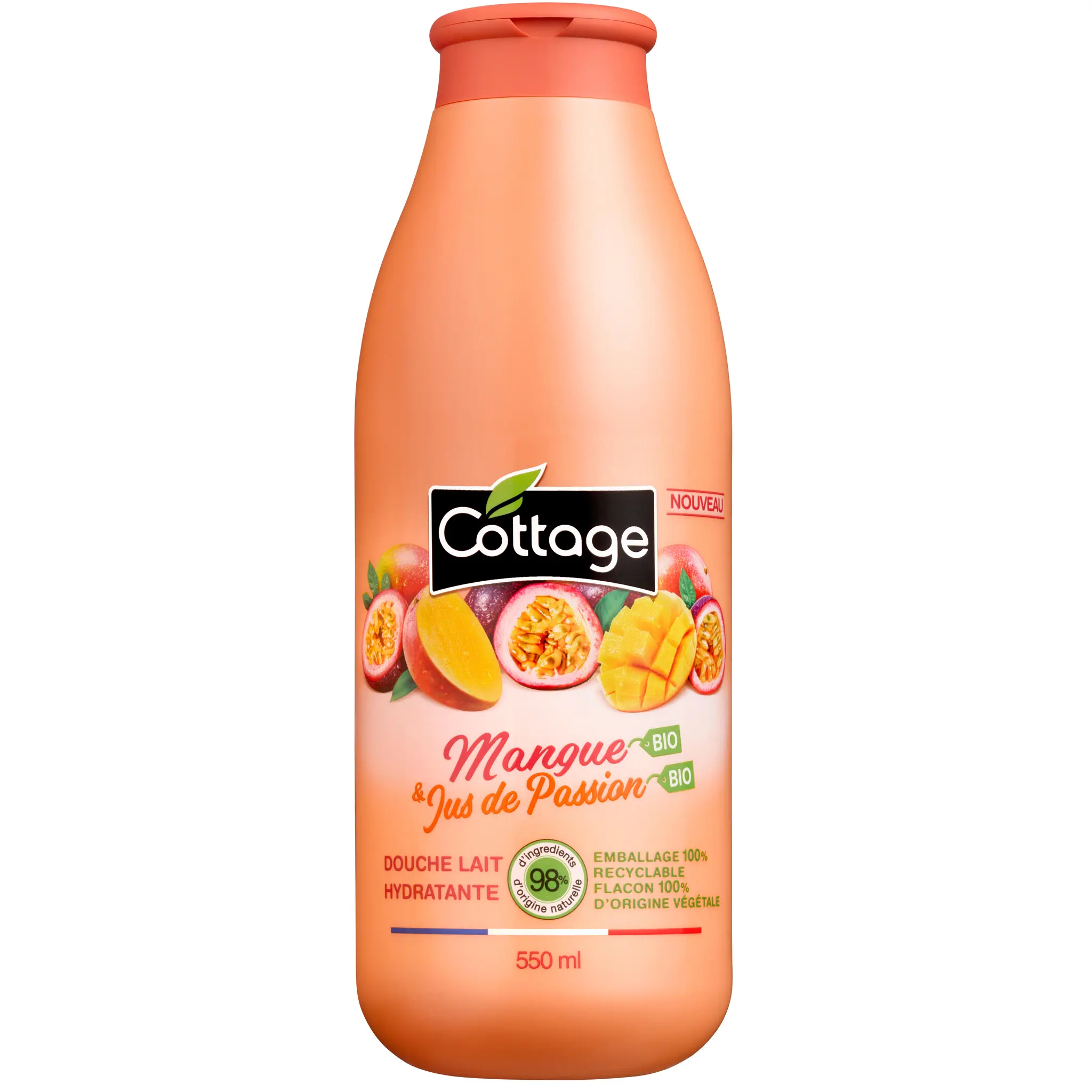 COTTAGE Douche lait hydratante mangue bio et jus de passion bio