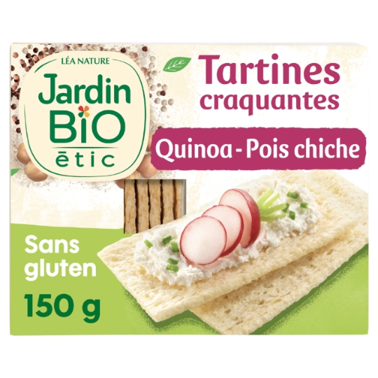 Tartines craquantes quinoa pois chiche sans gluten Bio JARDIN BIO ETIC