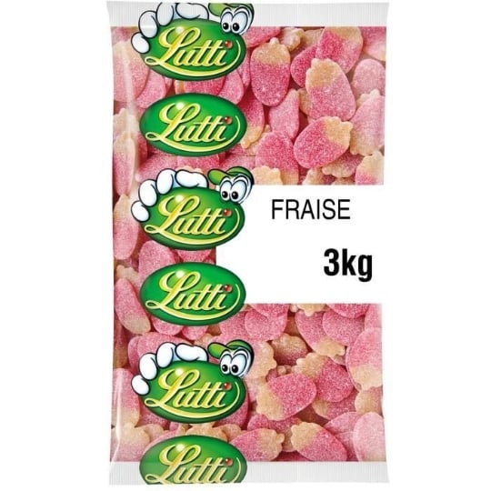 Lutti Bonbons Acidulés Fraises Sucrées - 3 Kg LUTTI