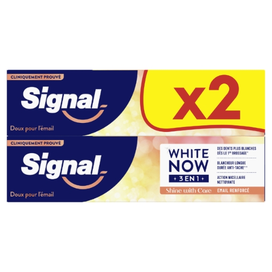 Dentifrice 3en1 Shine with Care Email renforcé SIGNAL