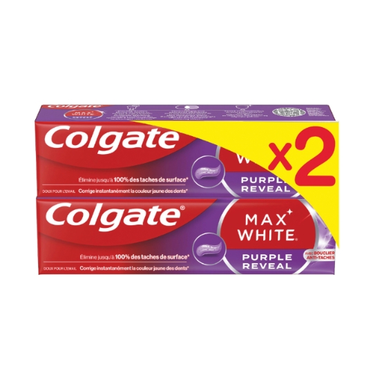 Dentifrice Max White Purple Reveal avec Bouclier Anti-Tâches COLGATE