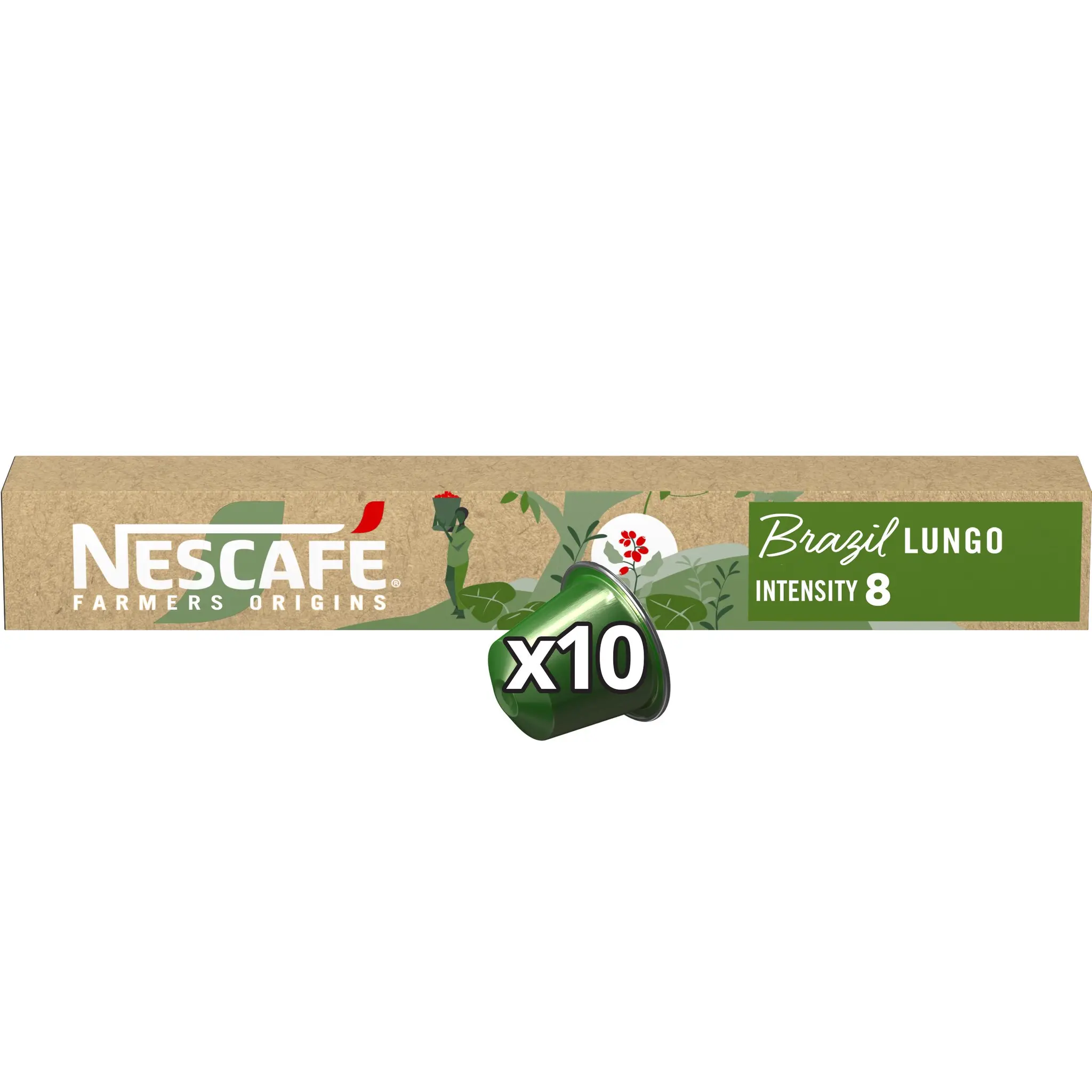 NESCAFE Capsules de café Lungo Farmers Origins Brazil intensité 8 compatibles Nespresso