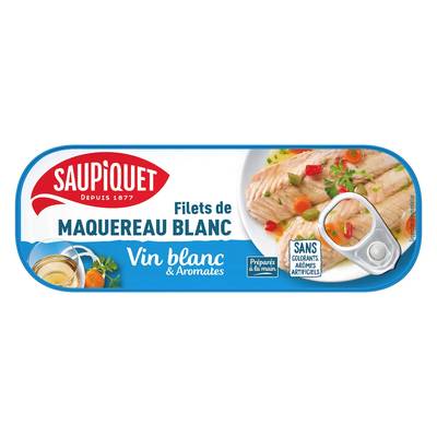 Saupiquet Filets de Maquereaux au vin blanc et aromates en conserve, 176g