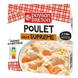 Paysan Breton Poulet Sauce Suprême en barquette individuelle micro-ondable, 300g